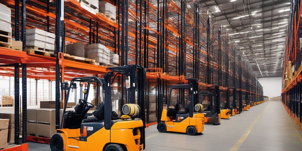 forklifts in warehouse