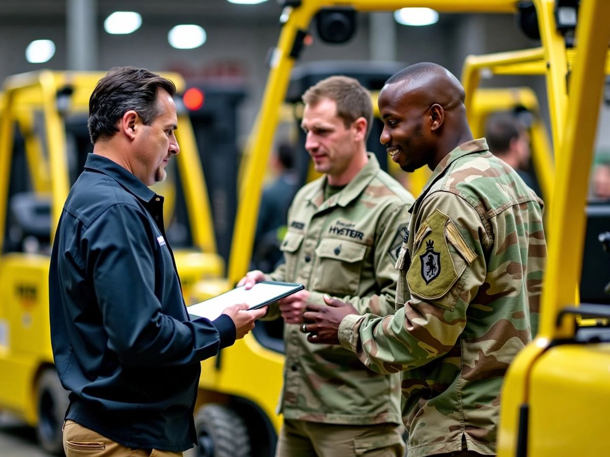 Hyster-Yale and Department of Defense personnel in training.