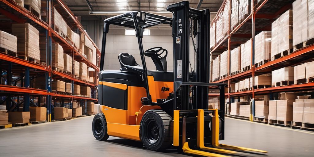 electric forklift in warehouse