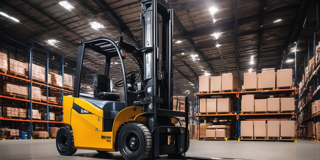 high-quality forklift in warehouse