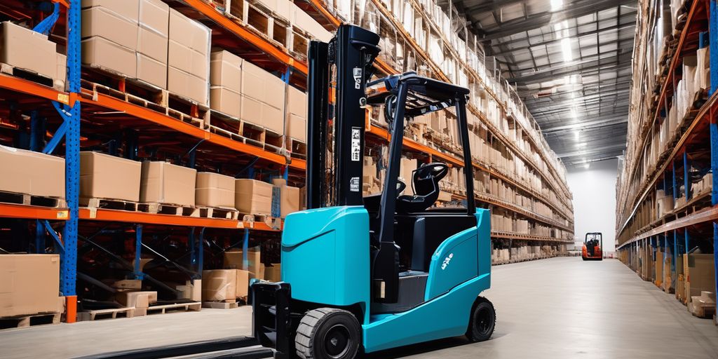 reach truck forklift in warehouse