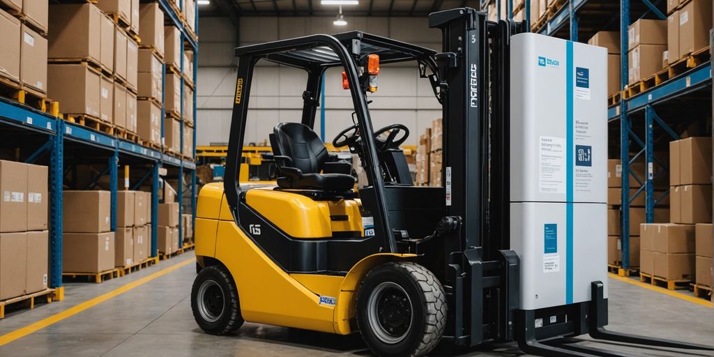 Forklift with lithium-ion and hydrogen fuel cell