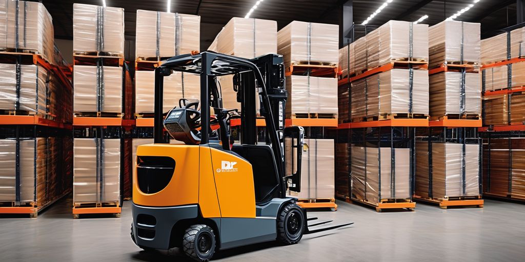 electric forklift in warehouse