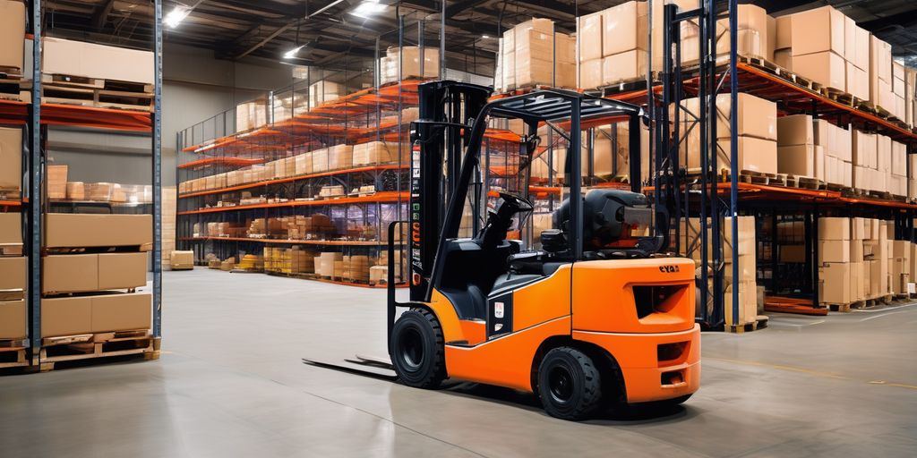 forklift operations in a warehouse with OSHA safety regulations