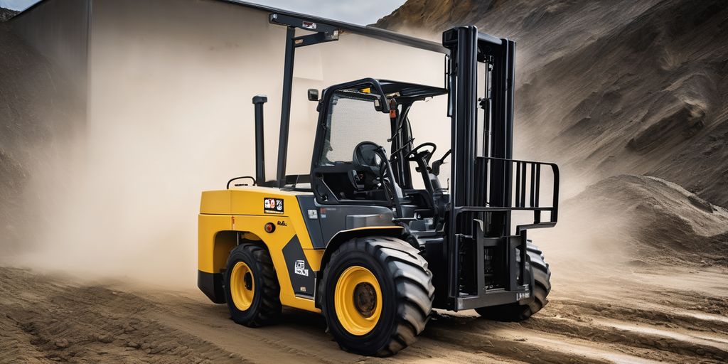 rough terrain forklift in action