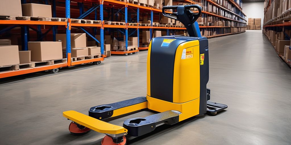 electric pallet jack in warehouse