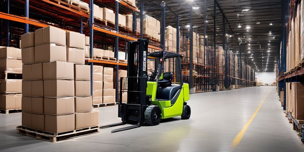 eco-friendly forklift in warehouse
