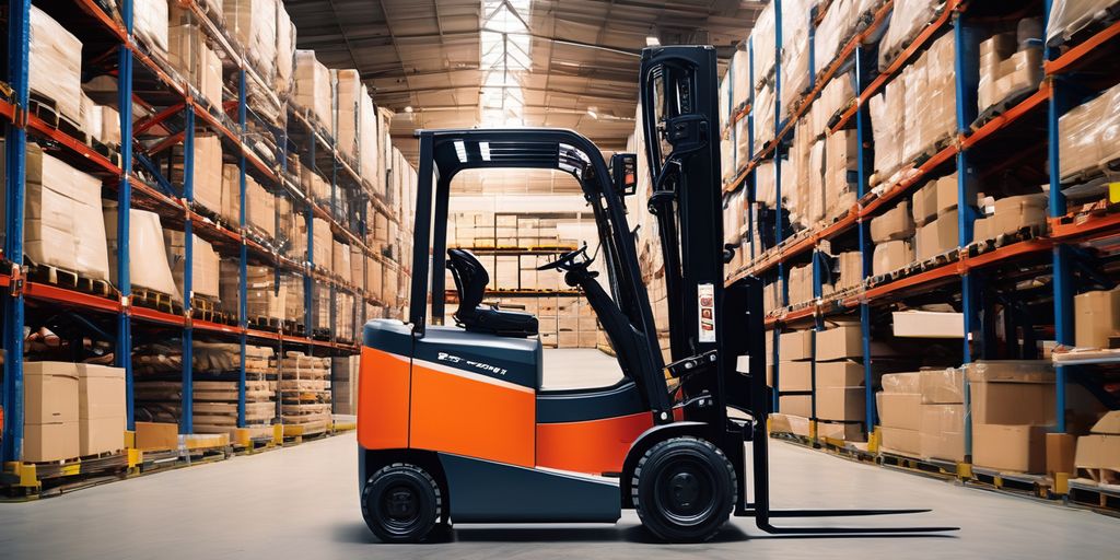 electric forklift in warehouse