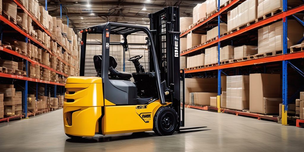 5000 lb forklift in a warehouse