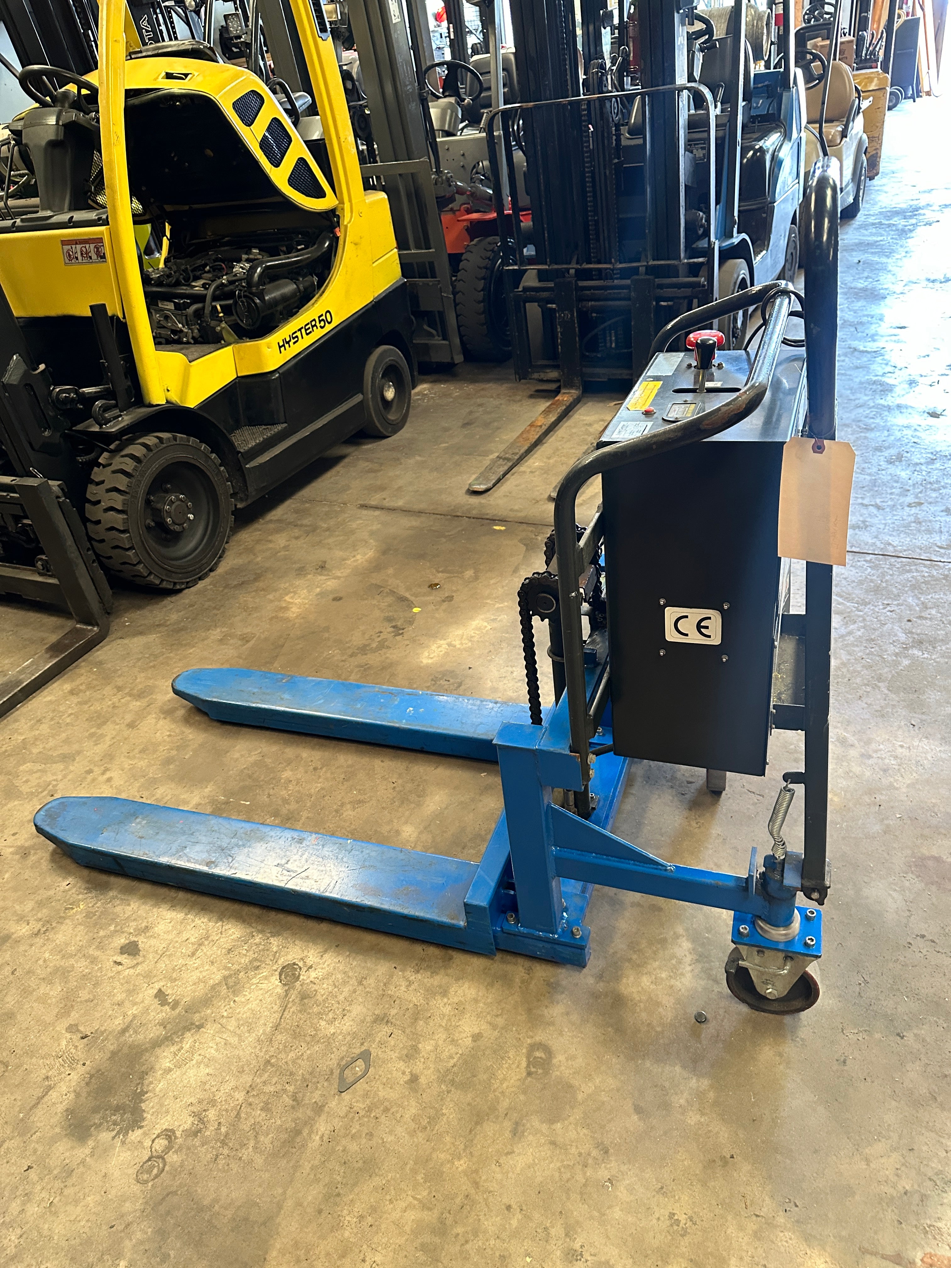 Battery Powered 37" High Lift Scissor Pallet Jack 2200 lb. 20x43"