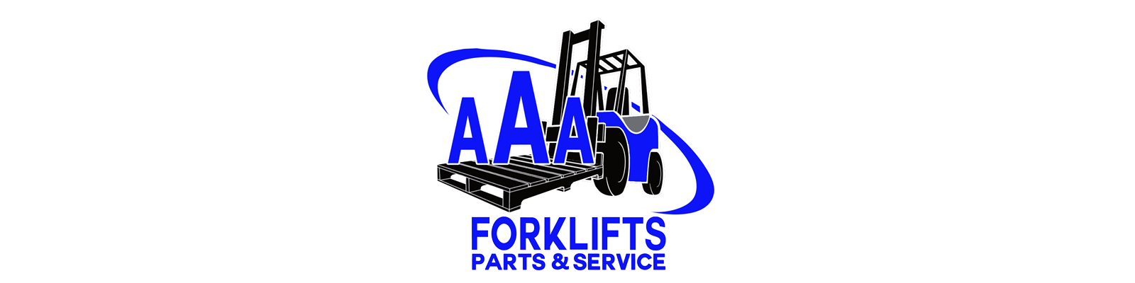 small forklift carrying a pallet with AAA
