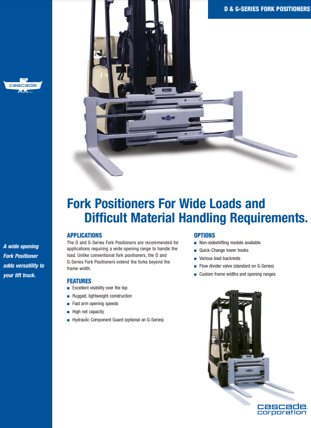 REFURB Cascade 70D-FPS Rotating Fork Positioner Clamp Attachment Class III 3